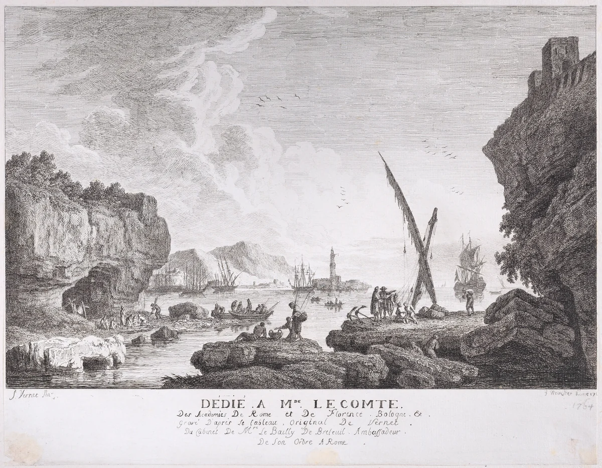 Harbor Scene by Joseph Vernet, print, 1759-1769