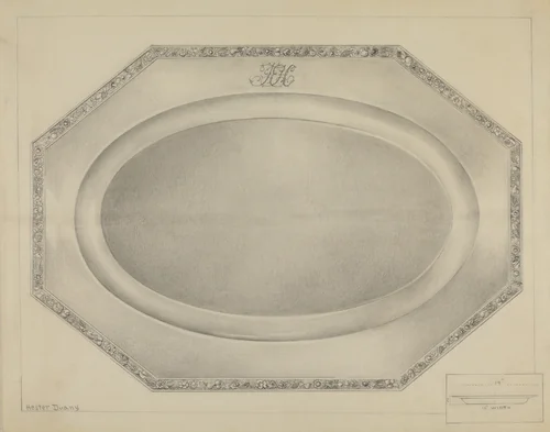 Silver Meat Platter by Hester Duany, index of american design, 1936