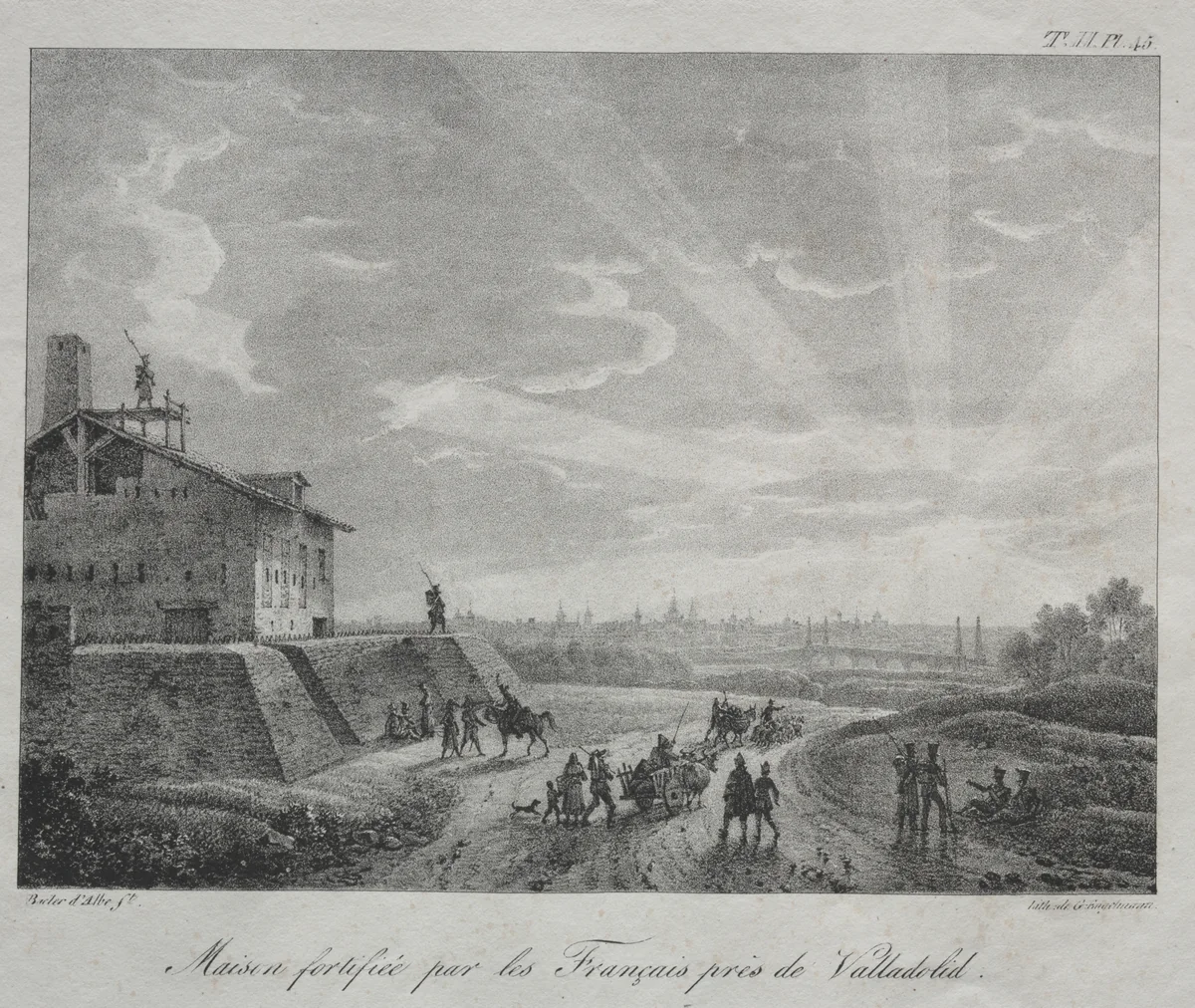 Spanish Campaign: A Building Fortified by the French near Valladolid by Baron Louis Albert Guillain Bacler d'Alber, print, 1807-1824