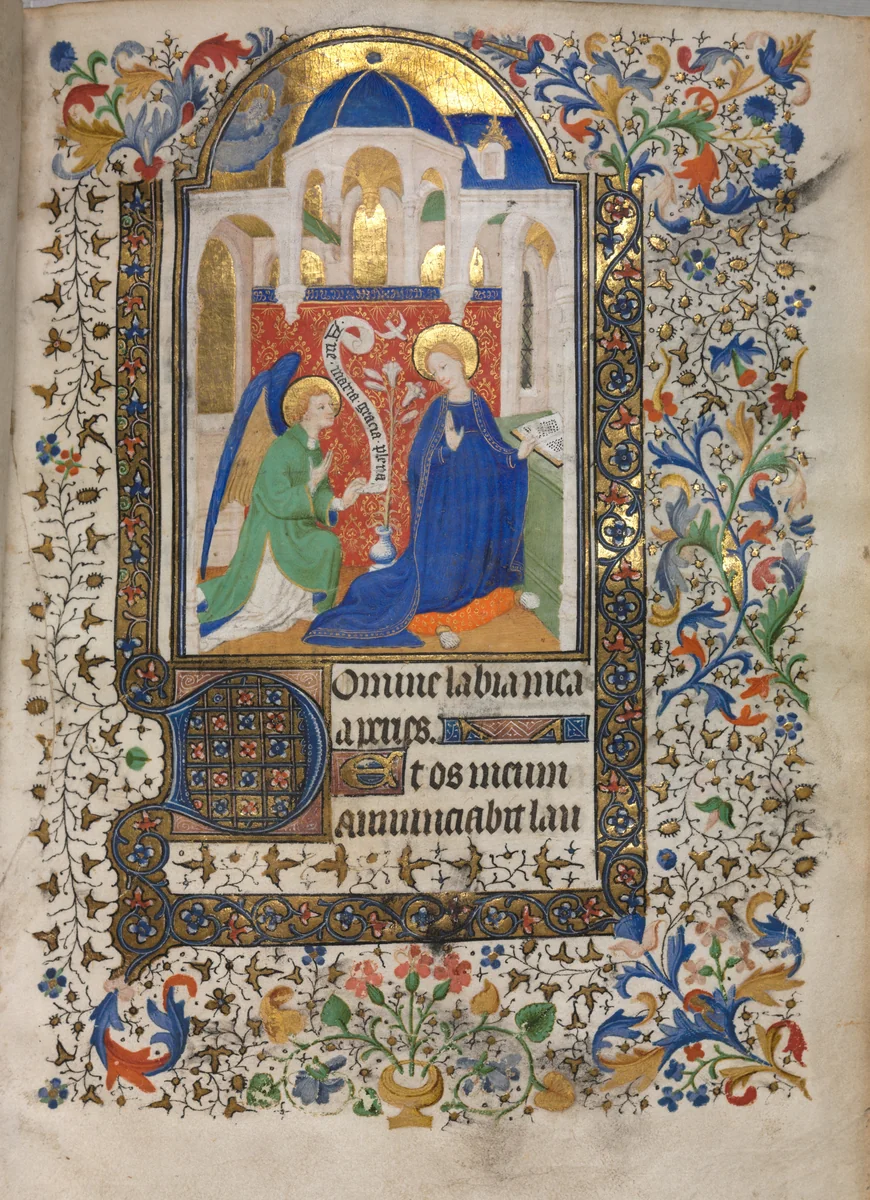 Book of Hours (Use of Paris): Annunciation by Boucicaut Master, book, 1415-1425