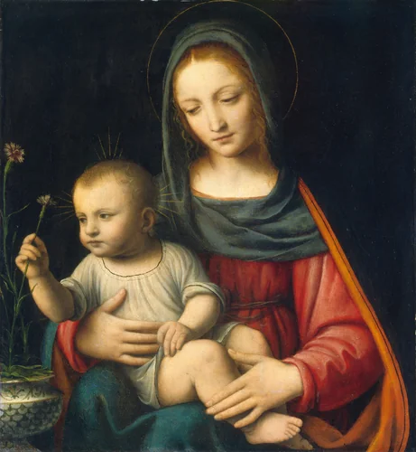 The Madonna of the Carnation by Bernardino Luini, painting, 1515
