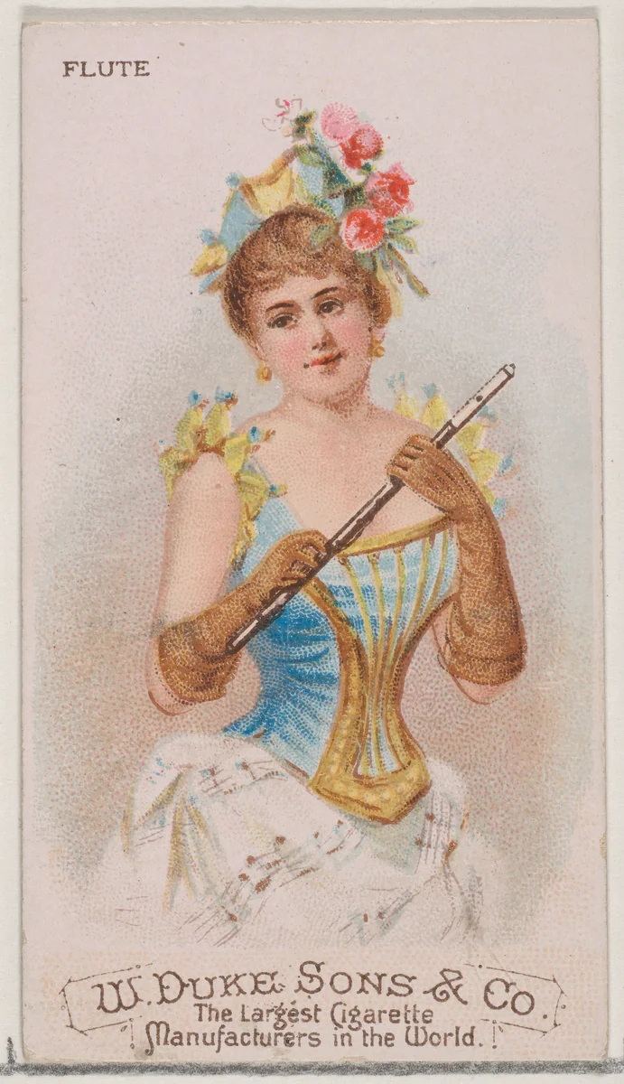 Flute, from the Musical Instruments series (N82) for Duke brand cigarettes by W. Duke, Sons & Co., print, 1888