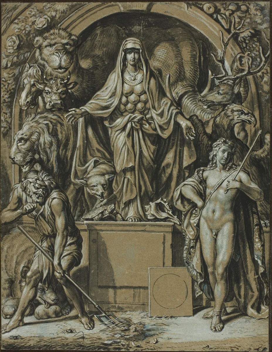 Diana of Ephesus as Allegory of Nature by Joseph Werner, drawing, 1675-1685