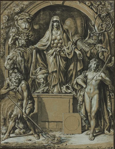 Diana of Ephesus as Allegory of Nature by Joseph Werner, drawing, 1675-1685