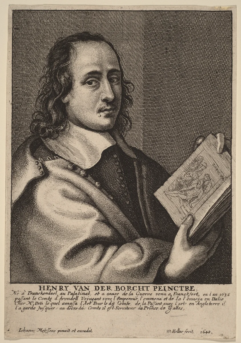 Henry van der Borcht, Painter by Wenceslaus Hollar; Joannes Meyssens, print, 1648