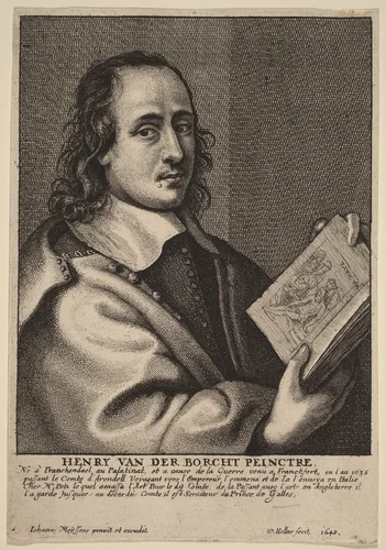 Henry van der Borcht, Painter by Wenceslaus Hollar; Joannes Meyssens, print, 1648