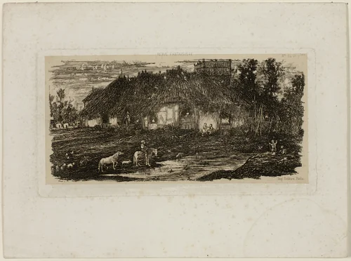 Farmyard, from Revue Fantaisiste by Rodolphe Bresdin, print, 1861