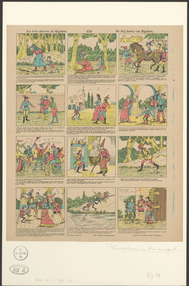 Drie haren van Rigobert by anonymous, print, 1833-1911