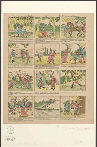 Drie haren van Rigobert by anonymous, print, 1833-1911