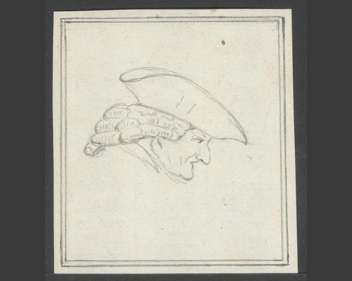 Gezicht van een man, mogelijk Cornelis Pronk by Jean Bernard, drawing, 1775-1833