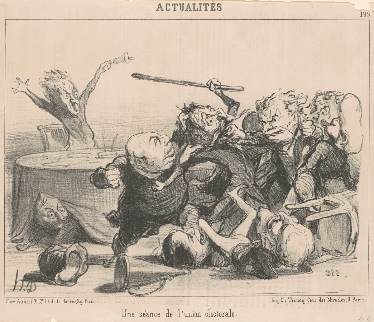 Une séance de l'union électorale by Honoré Daumier, print, 1851