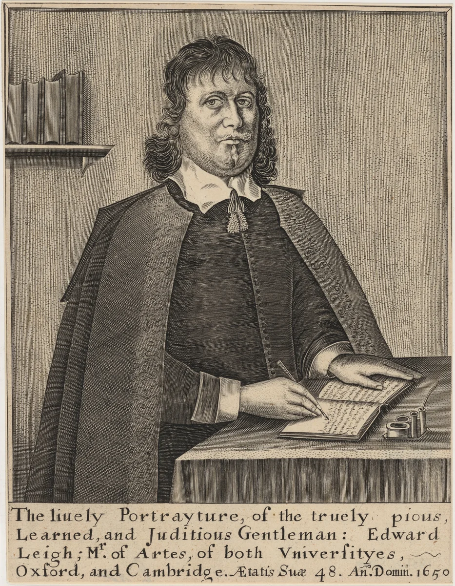 Edward Leigh by Thomas Cross, print, 1650