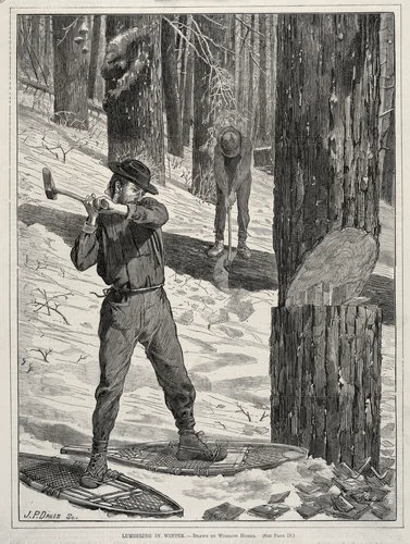 Lumbering in Winter by Winslow Homer, print, 1871