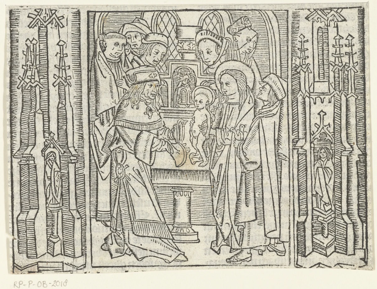 Presentatie van Christus in de tempel by Unknown, print, 1480-1500