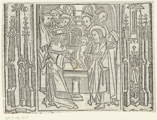 Presentatie van Christus in de tempel by Unknown, print, 1480-1500