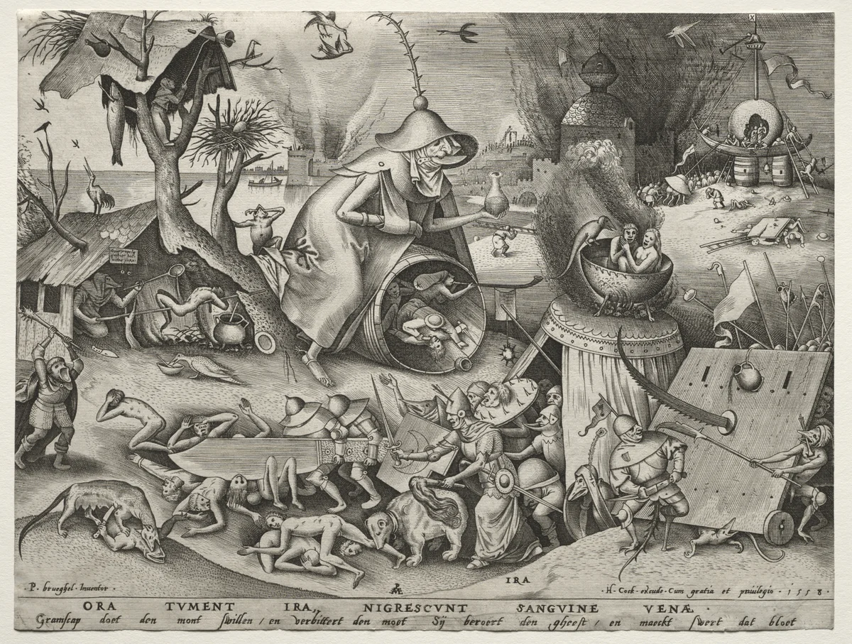 The Seven Deadly Sins: Anger by Pieter Bruegel, print, 1553-1563