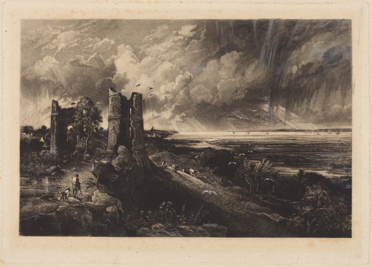 Hadleigh Castle by David Lucas; John Constable, print, 1802-1881