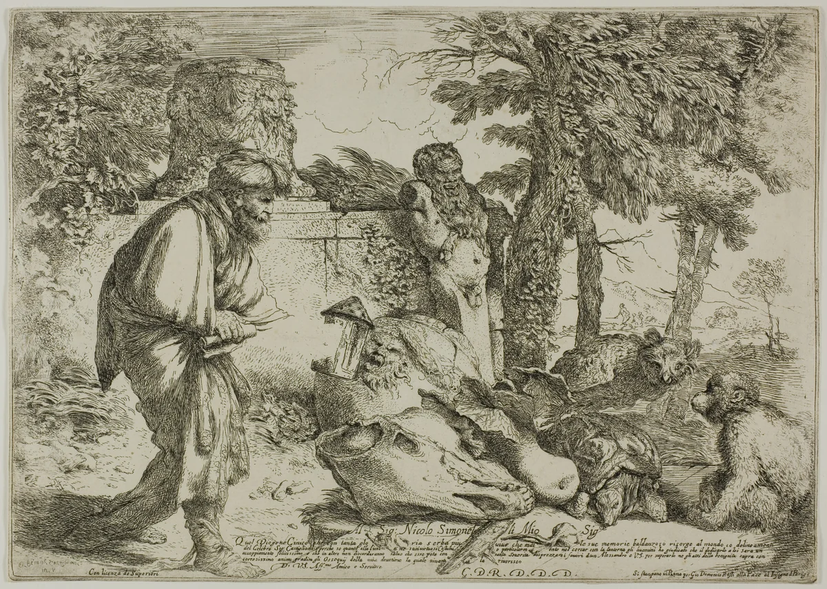 Diogenes Seeking an Honest Man by Giovanni Benedetto Castiglione, print, 1645-1647