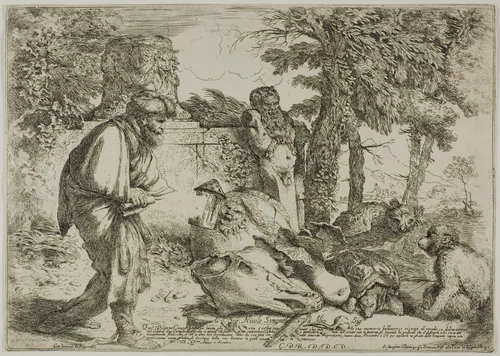 Diogenes Seeking an Honest Man by Giovanni Benedetto Castiglione, print, 1645-1647