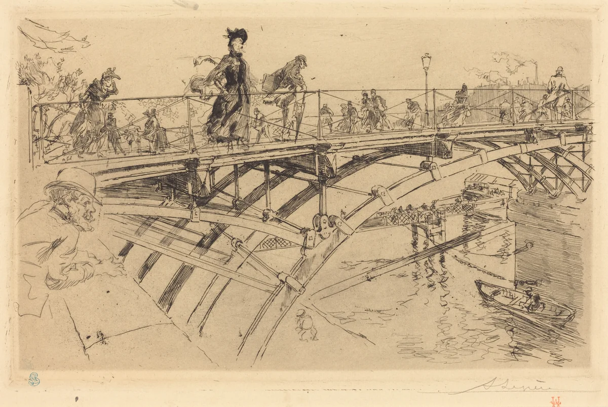 Bridge of Arts (Le pont des Arts) by Auguste Lepère, print, 1890