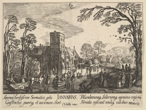 January (Ianuarius) by Wenceslaus Hollar, print, 1628-1629