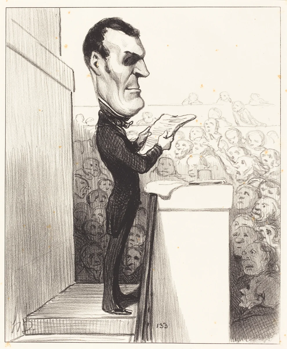 M.L.P.F. Esquirou de Parieu by Honoré Daumier, print, 1850