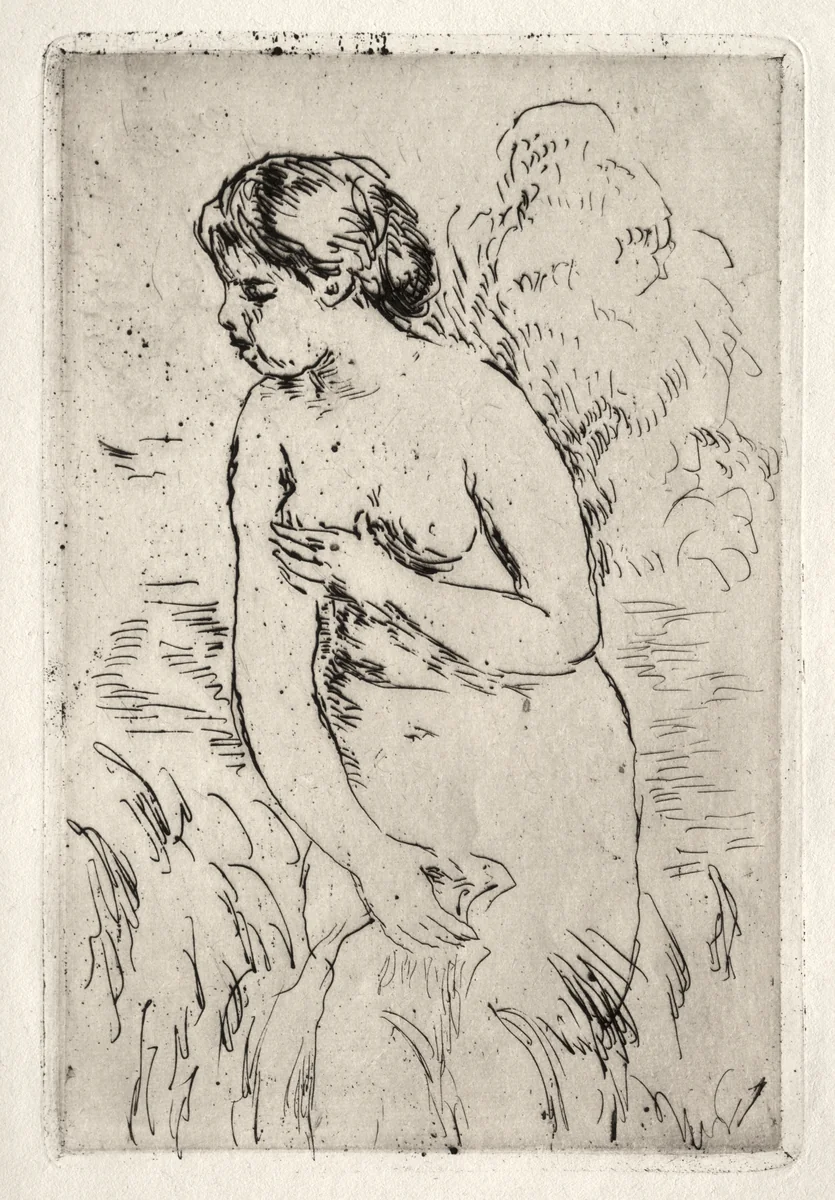 Bather Standing Up to Her Knees by Pierre-Auguste Renoir, print, 1910