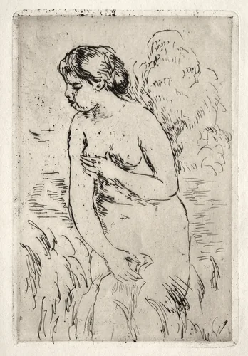 Bather Standing Up to Her Knees by Pierre-Auguste Renoir, print, 1910