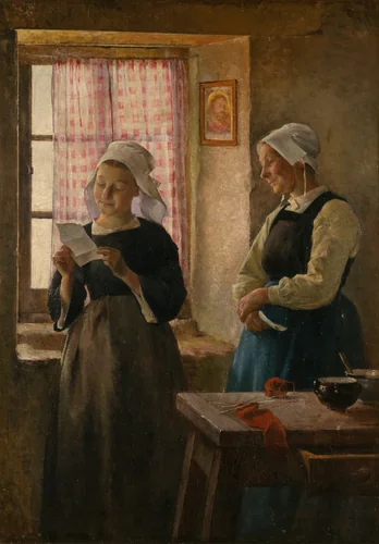 The Letter by Gari Melchers, painting, 1882