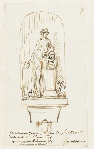Grafmonument voor de heer van Schaffelaar in de kerk te Barneveld by Jurriaan Andriessen, drawing, 1752-1819
