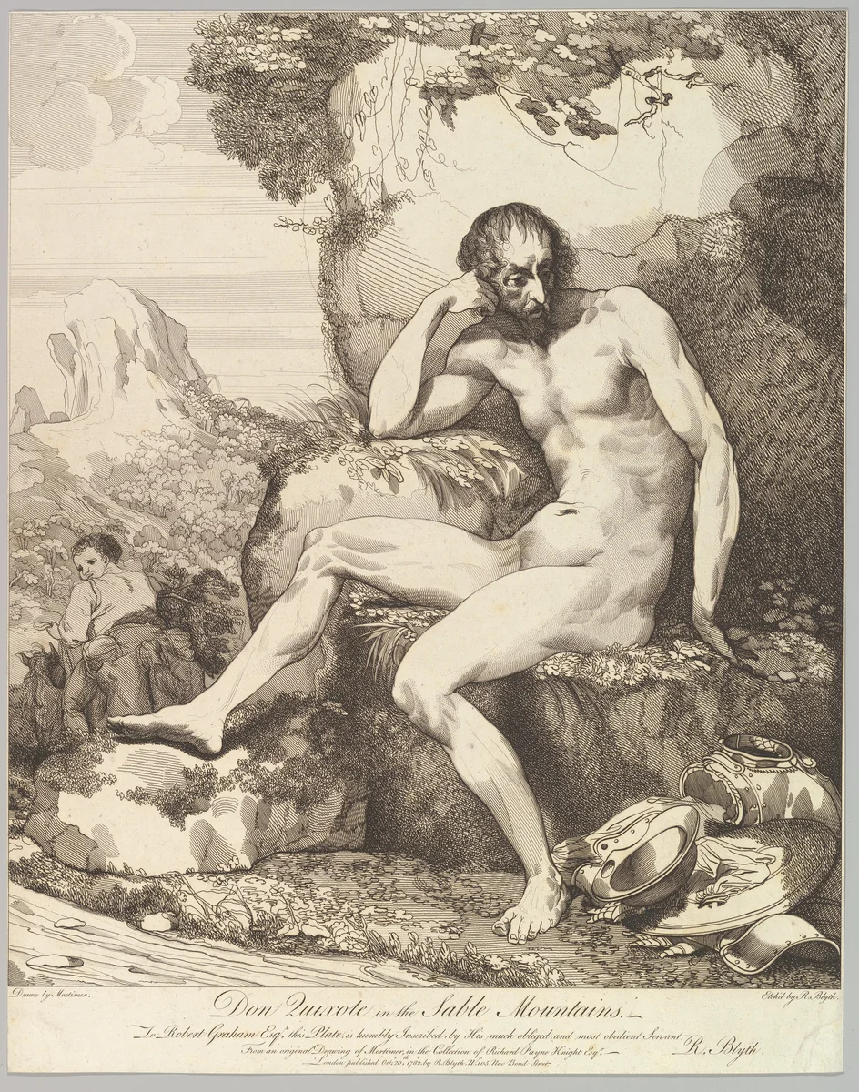 Don Quixote in the Sable Mountains by Robert Blyth, print, 1782