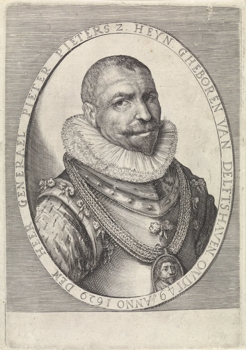 Portret van Piet Hein by Crispijn van de Passe, print, 1629