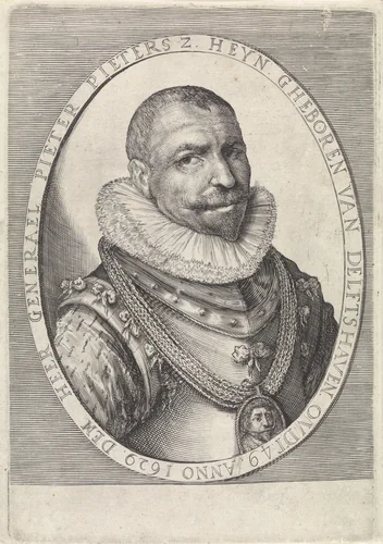 Portret van Piet Hein by Crispijn van de Passe, print, 1629