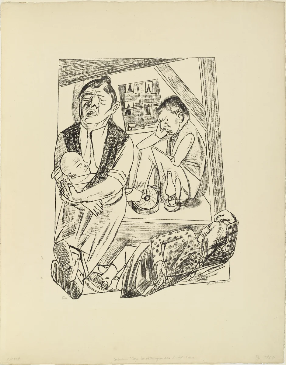 Night (Die Nacht) from Trip to Berlin 1922 (Berliner Reise 1922) by Max Beckmann, print, 1922