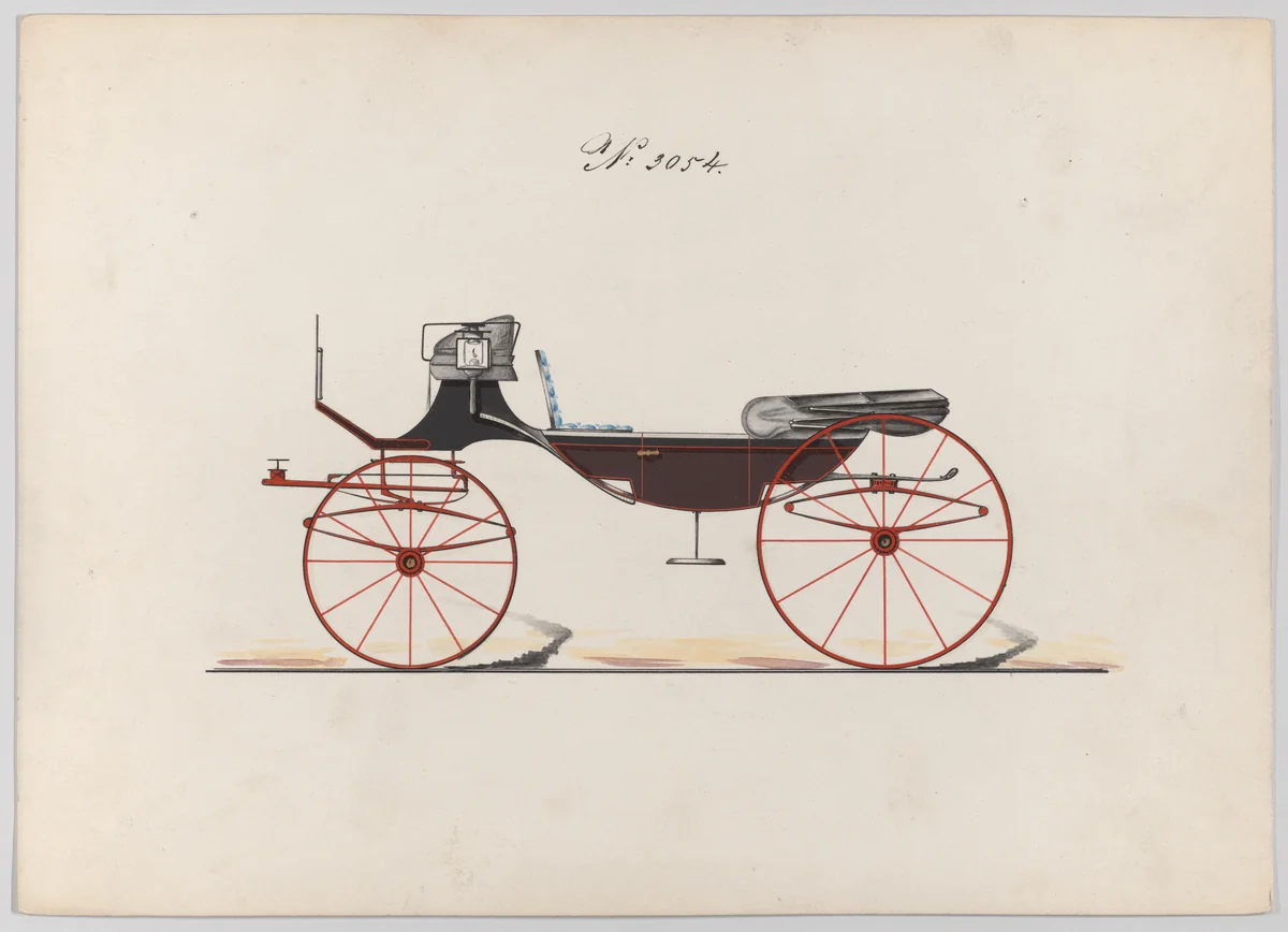 Design for Caleche or Vis-a-Vis, no. 3054 by Brewster & Co., drawing, 1874