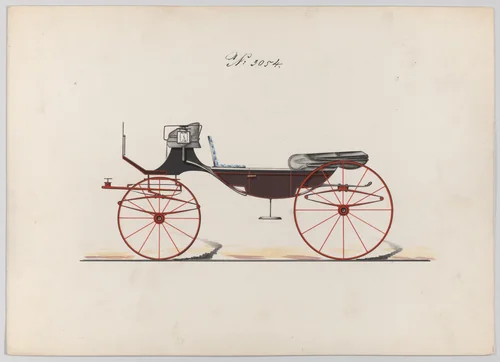 Design for Caleche or Vis-a-Vis, no. 3054 by Brewster & Co., drawing, 1874