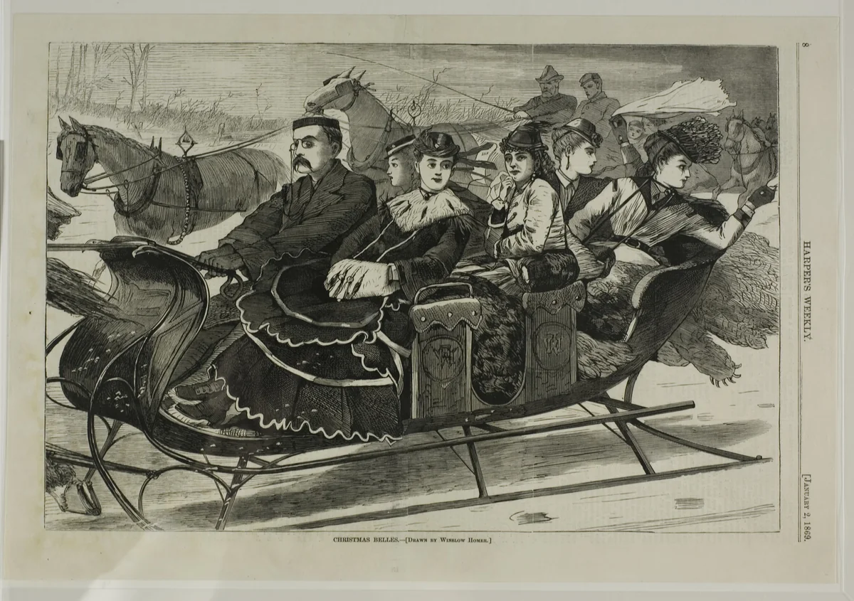 Christmas Belles by Winslow Homer, print, 1869