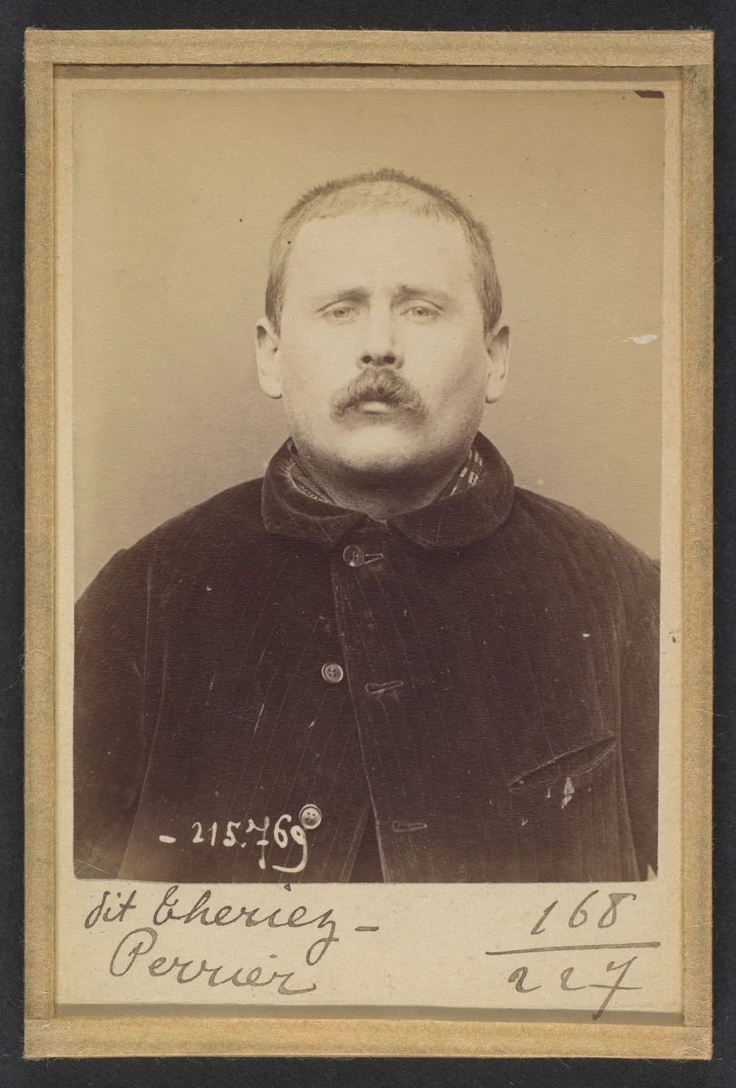 Perrier (dit Theriez). Louis. 35 ans, né le 25/8/58 à Paris Vllle. Ébéniste. Anarchiste. 16/3/94. by Alphonse Bertillon, photograph, 1894