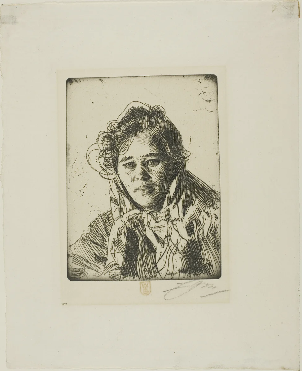 Young Girl from Mora (Kråkberg's Anna) by Anders Zorn, print, 1903