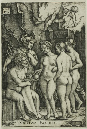 The Judgment of Paris by Sebald Beham, print, 1546