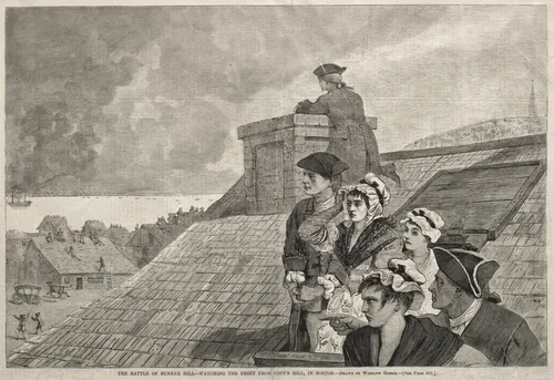 The Battle of Bunker Hill - Watching the Fight from Copp's Hill, in Boston by Winslow Homer, print, 1875