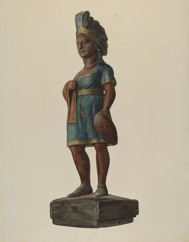 Cigar Store Indian by Stanley Mazur, index of american design, 1937