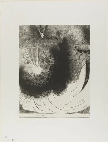 And There Fell a Great Star From Heaven, Burning as it Were a Lamp, plate 5 of 12 by Odilon Redon, print, 1899
