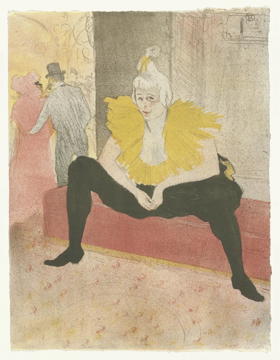 Mademoiselle Cha-u-kao, The Seated Clowness (Mademoiselle Cha-u-kao, La Clownesse assise) from Elles by Henri de Toulouse-Lautrec, print, 1896