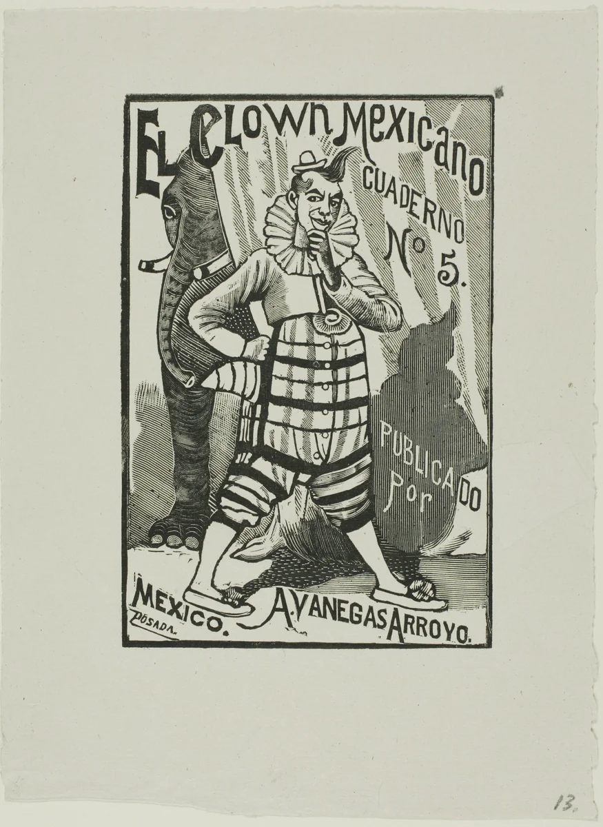 Mexican Clown, no. 5 by José Guadalupe Posada, print, 1871-1913