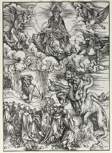 Revelation of St. John: Beast with Ram's Horns by Albrecht Dürer, print, 1511
