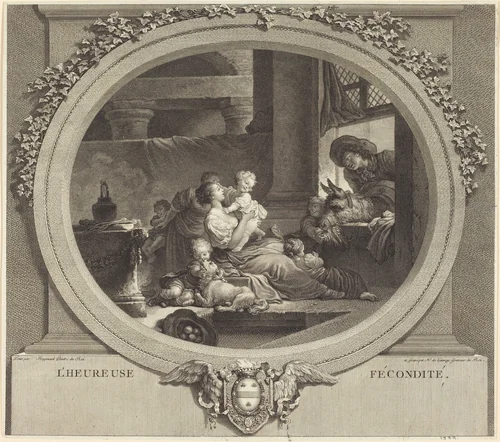 L'heureuse fécondité by Nicolas Delaunay; Jean Honoré Fragonard, print, 1777