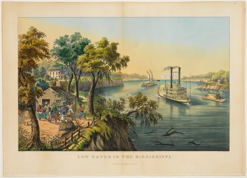 Low Water in the Mississippi by Frances Flora Bond Palmer, print, 1868