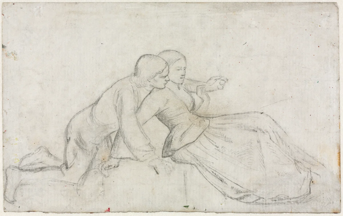 Study for "The Hireling Shepherd" by William Holman Hunt, drawing, 1851