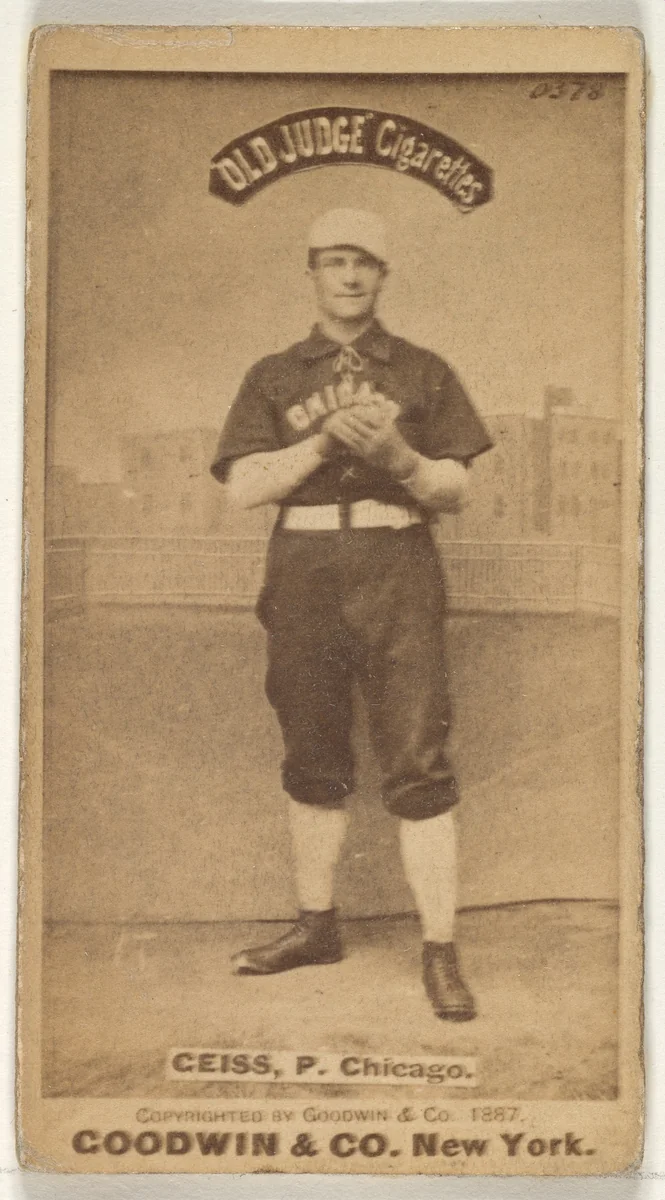 Ceiss, Pitcher, Chicago, from the Old Judge series (N172) for Old Judge Cigarettes by Goodwin & Company, photograph, 1887